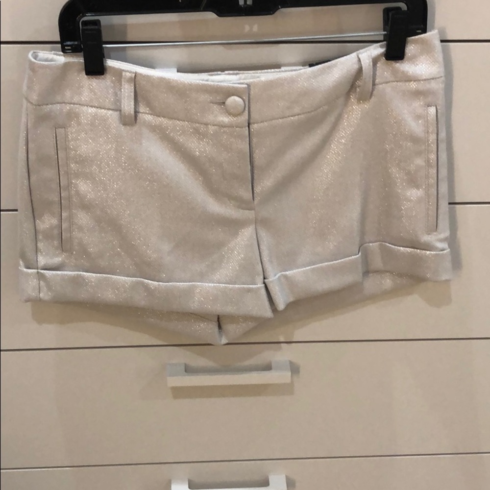 Silver metallic shorts